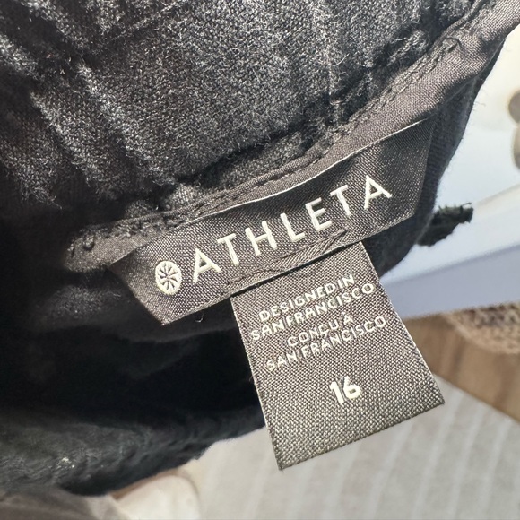 Athleta 100% Linen Cabo Linen Jogger Pants Women's Black Athleisure 16 EUC - Picture 6 of 6